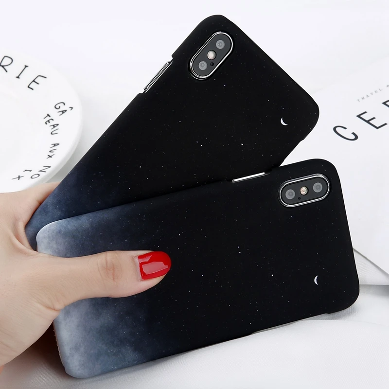 Lovebay Hard Plastic Phone Case For iPhone X XR XS Max 8 7 6 6s Plus PC Back Cover Cartoon Starry Sky Moon Ultra-thin Cases Lovebay Hard Plastic Phone Case For iPhone X XR XS Max 8 7 6 6s Plus PC Back Cover Cartoon Starry Sky Moon Ultra-thin Cases