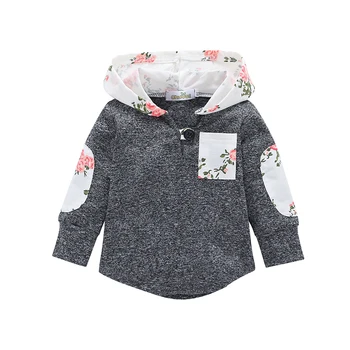 

2020 Autumn Update Long Sleeve Girls Baby Clothing Hooded Fashion Long Sleeve Print Children's Plain Shirt Sweatshirt