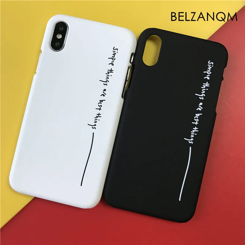 Black White Couples Hard PC Matte Phone Cases For iphone 7 Case Fashion