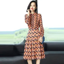 L G 2017 Autumn Skirt Set High Quality Brand Fashion Long Sleeve Geometric Print Top and Skirt Suit Set Womens 2 Pieces Sets