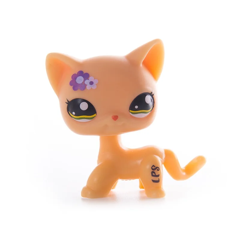 

Rare pet shop lps toy standing red short hair cat #2291 grey #5 black white 1498 old original animal toys for children