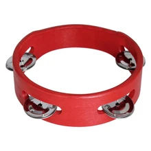 6 дюймов красный ручной деревянный Тамбурин ручной Колокольчик ударная музыкальная игрушка металлические колокольчики красный для Вечерние игры для детей