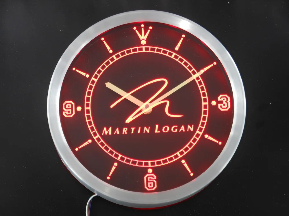 Nc0431 Altoparlante Martin Logan Audio Home Insegne Luminose Al Neon Orologio Da Parete A Led