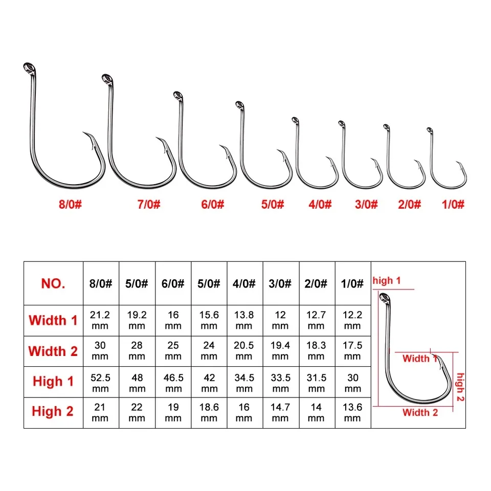 50 шт./лот рыболовные Кривошип крючки 1/0 2/0 3/0 4/0 5/0 6/0 7/0 8/0# крючки из высокоуглеродистой стали рыболовные крючки для ловли карпа