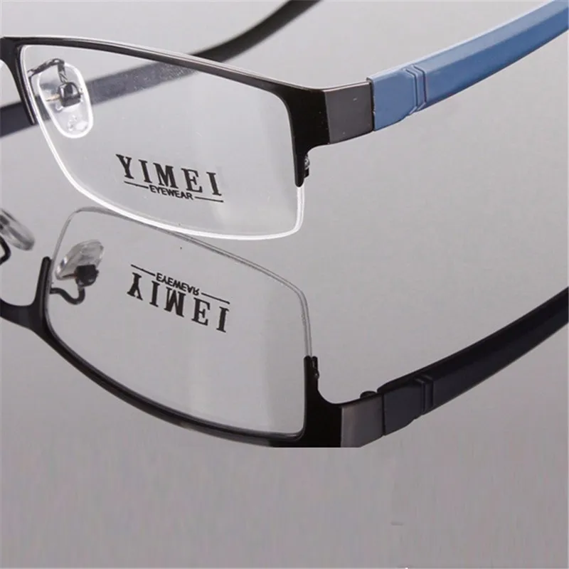 Прочные мужские металлические оправа с прозрачными линзами полуобода очки 3 цвета