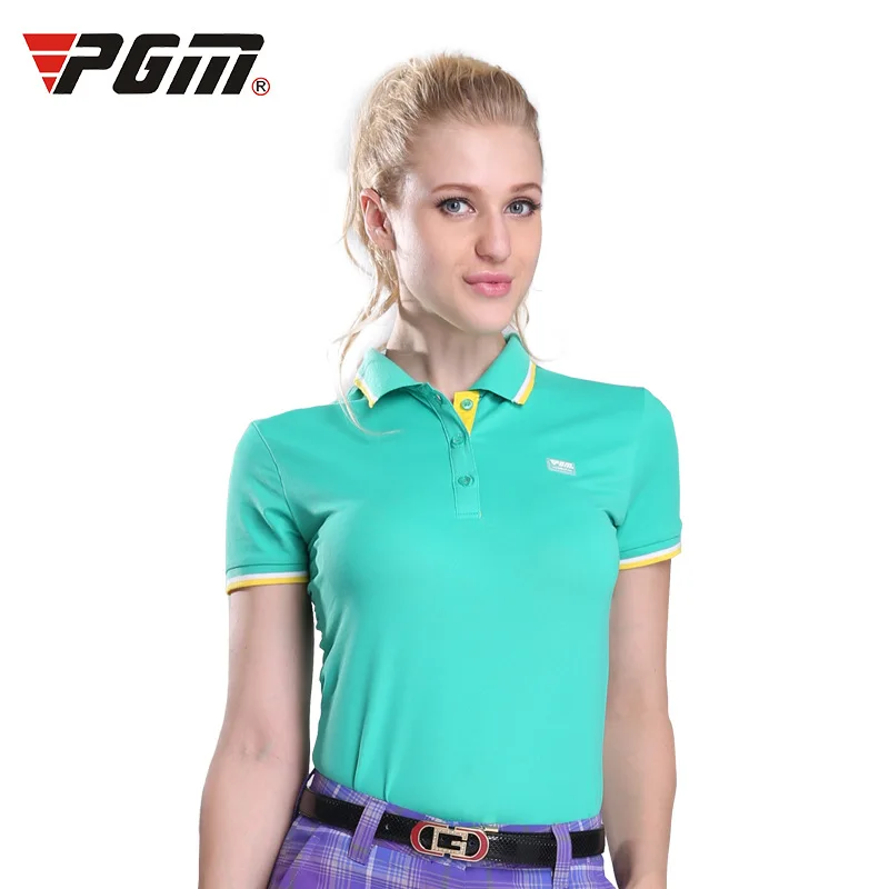 PGM Golf Polo T shirt Women Cotton Elasticity Brand Breathable Anti Sweat Women's Golf Sport T 