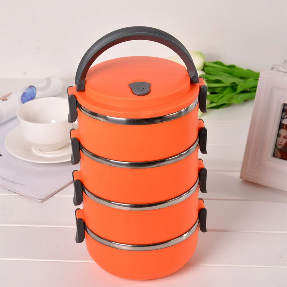 

Portable Four-Layer Thermal Lunch Box Stainless Steel Food Storage Container Mini Japanese Bento Box Leak-Proof Student