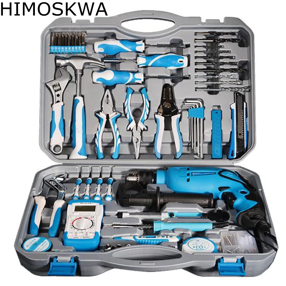HIMOSKWA 107pcs Impact electric drill household electric combination