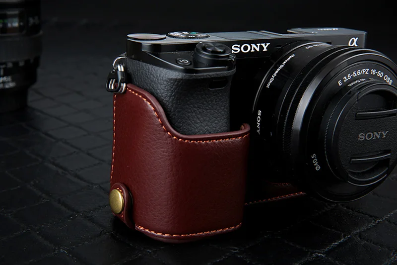 Из искусственной кожи Половина Камера низ чехол сумка чехол для sony A6000 A6300 A5100 A5000 A7 A7S A7R A7RM2 A7II A7S2 A9 A7M3 A7 Mark ii iii