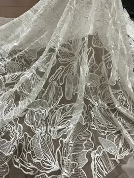 

african French Net Lace Fabric Tulle Mesh Fabric Nigerian Lace Fabric JIANXI.C-52019 with sequins