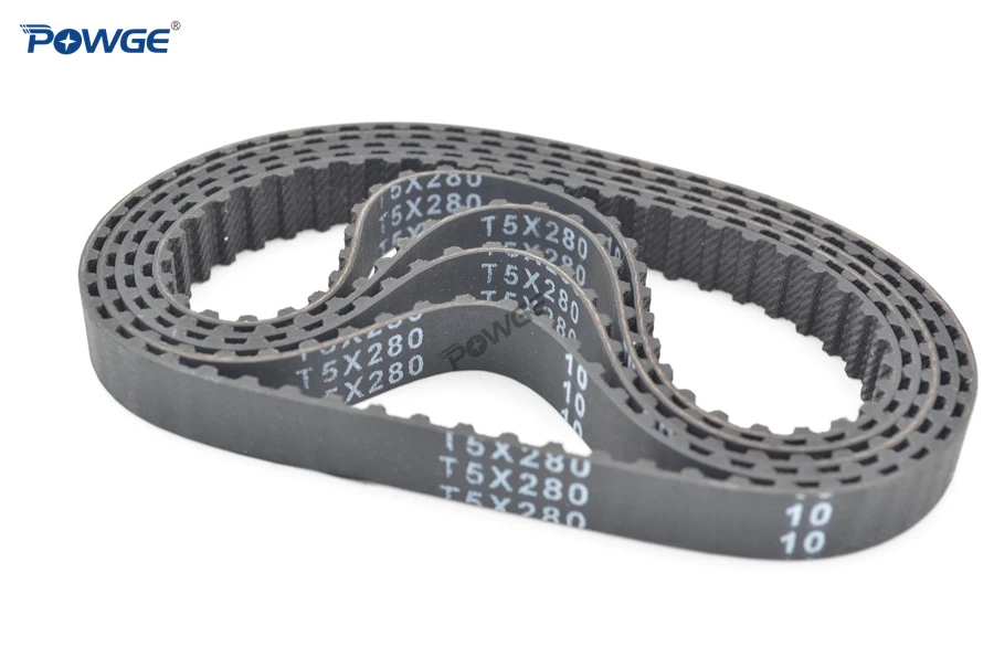 POWGE T5 ремень синхронизации C = 255/260/270/280/295 Ширина 10/15/20 мм зубов, 51, 52, 54 56-59 резиновые T5X255 T5X260 T5X270 T5X280