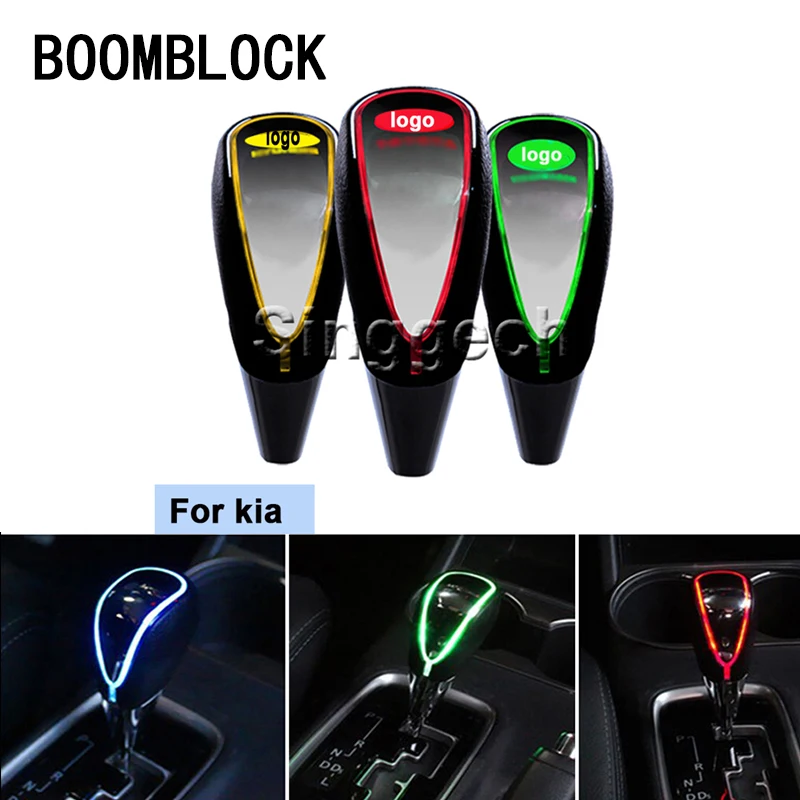 

BOOMBLOCK Auto Gear Shift Knob Touch Sensor Colourful LED Light 5/6 Speed For Kia Rio K2 Ceed Soul Cerato Sorento Sportage
