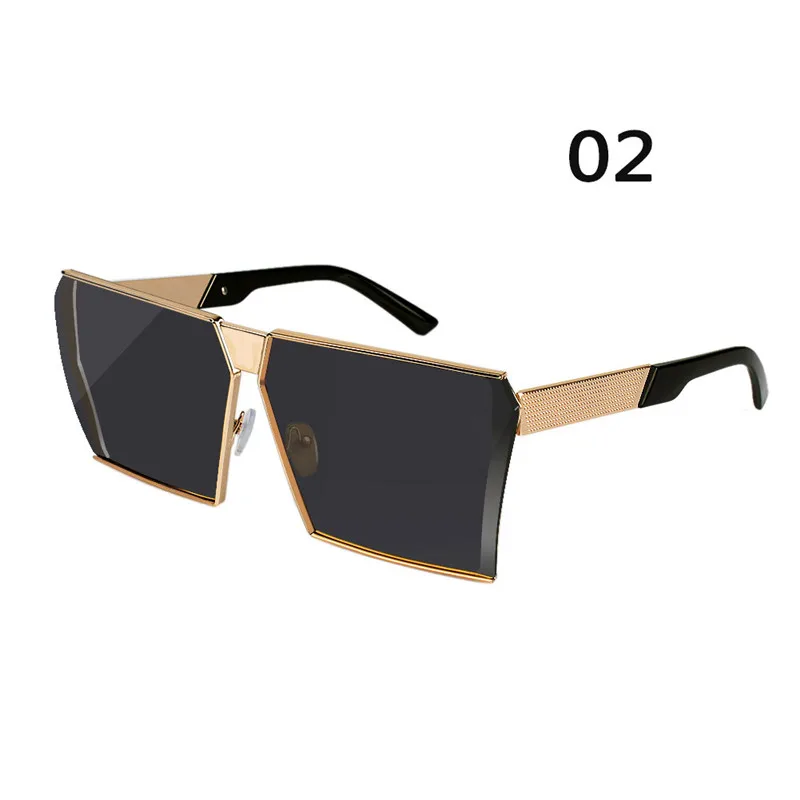 Новинка новейший цвет для женщин солнцезащитные очки для женщин Уникальный негабаритный щит UV400 Градиент винтажные оправы для очков для женщин - Название цвета: Gold-Gray