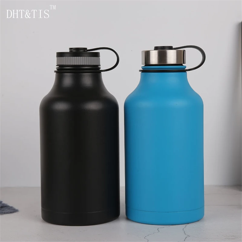 64oz Vacuum Flask Cold Insulated Kettle Water Bottle Beer Growler Big