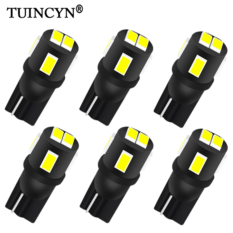 

TUINCYN 6Pcs T10 W5W LED Bulbs 194 168 Car Lights Interior Lamp License Plate Bulb Dome Light Reading Lamp 6000k White Auto 12V