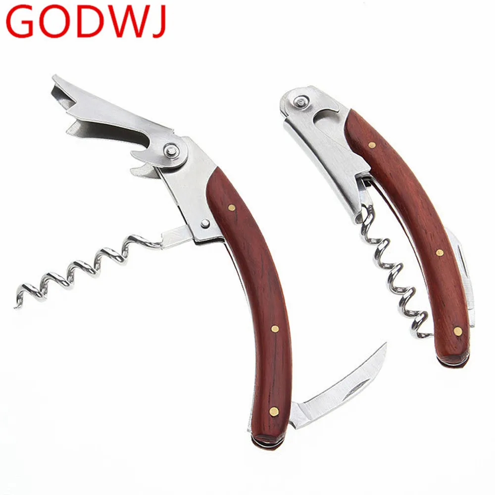 

GODWJ Stainless Steel Red Wine Bottle Opener Beer Opener Screw Corkscrew Multifunctional Opener Kitchen Gadgets Bar Accessories