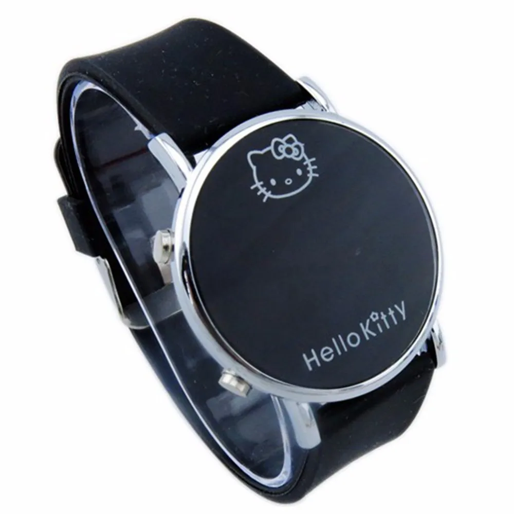Детские электронные спортивные светодиодный цифровой наручные часы для мальчиков силиконовые часы hello kitty мультфильм девочка дети подарок