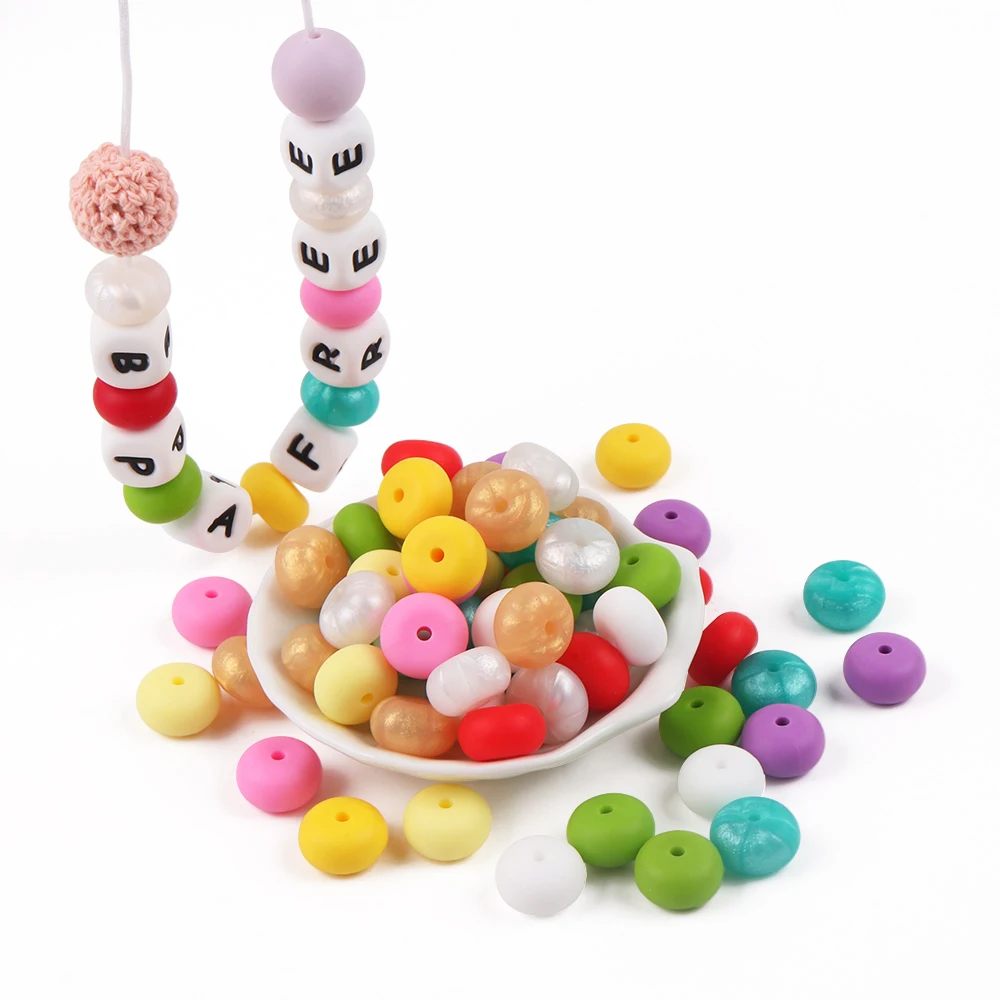 Buy 50pc Silicone Teething Beads Abacus 14*14*8MM