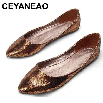 

CEYANEAOSuper Light Bursts of Comfortable Flat Bottom Shoes Spring Single Shoes Pointed Shallow Mouth Boat Shoes Plus SizeE2083