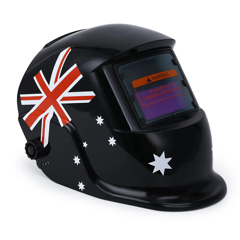 

Welding Helmet Solar Energy Automatic Variable Light Darkening Electric UK Flag Pattern Protective Mask Welder Lens Grinding Cap