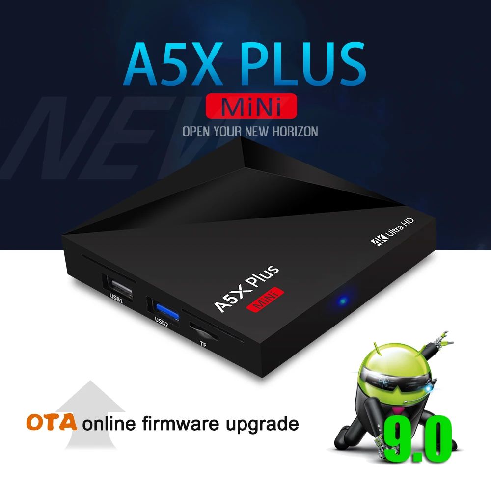 Wechip A5X Plus Мини Смарт ТВ приставка Android 9,0 2 Гб 16 Гб RK3328 Rockchip 2,4G wifi 100M LAN HD 2,0 телеприставка 4K HD медиаплеер