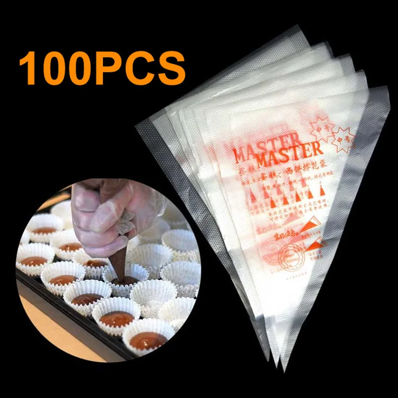 New 100 Pcs Baking Plastic Piping Bag Medium Cake baking Pastry Bag