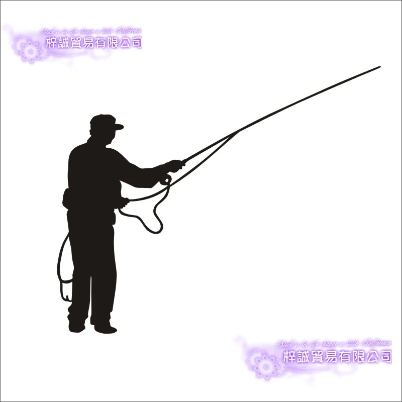 Fishing Sticker Car Fish Bass Decal Angling Hooks Tackle Shop Posters Vinyl Wall Decals Hunter Decor Mural Sticker