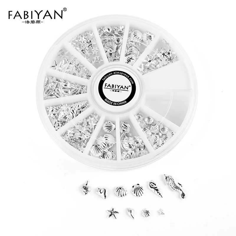 

Ocean Style 3D Tips Gold & Silver Metal Crystal Glitter Rhinestone DIY Design Wheel Turtle Starfish Mermaid Shell Nail Art Tools