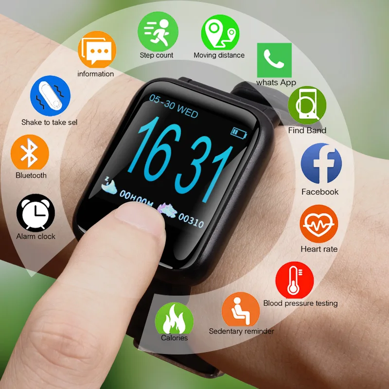 

Smart Watch Men Blood Pressure IP67 Waterproof Smartwatch Women Heart Rate Monitor Fitness Tracker Watch Sport For Android IOS