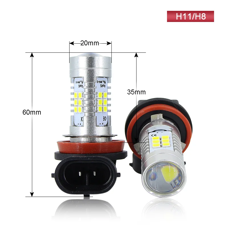 2x светодиодный H11 H8 H9 DRL противотуманный светильник или дневной ходовой светильник+ 2 шт. H11 CANBUS декодер без ошибок для Audi/Mercedes Benz/BMW