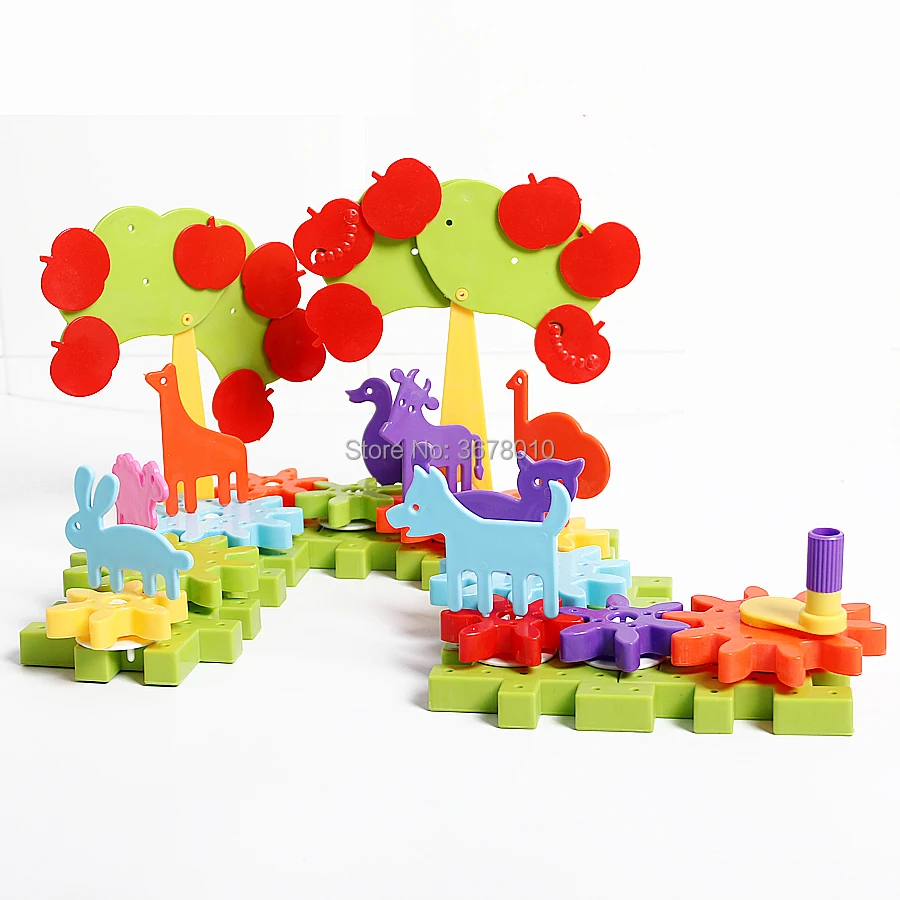 Забавный с шестерней s DIY креативный счастливый фермерский набор для строительства спиннинговая Шестерня комбинация развивающий ствол игрушка строительные наборы