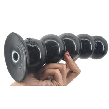 FAAK Butt Plug Suction Black Dildo Beads Anal Plug Sex Toys For Sex Shop Flexible Dick Women Men Fake Penis Anus Massage Balls 6