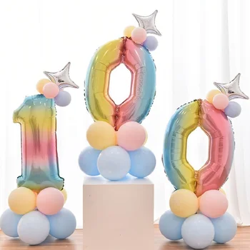 

Colorful Mylar Digital Balloons Set Balloon Column Kids Birthday Party Road Lead Number Balloon 0 1 2 3 4 5 6 7 8 9