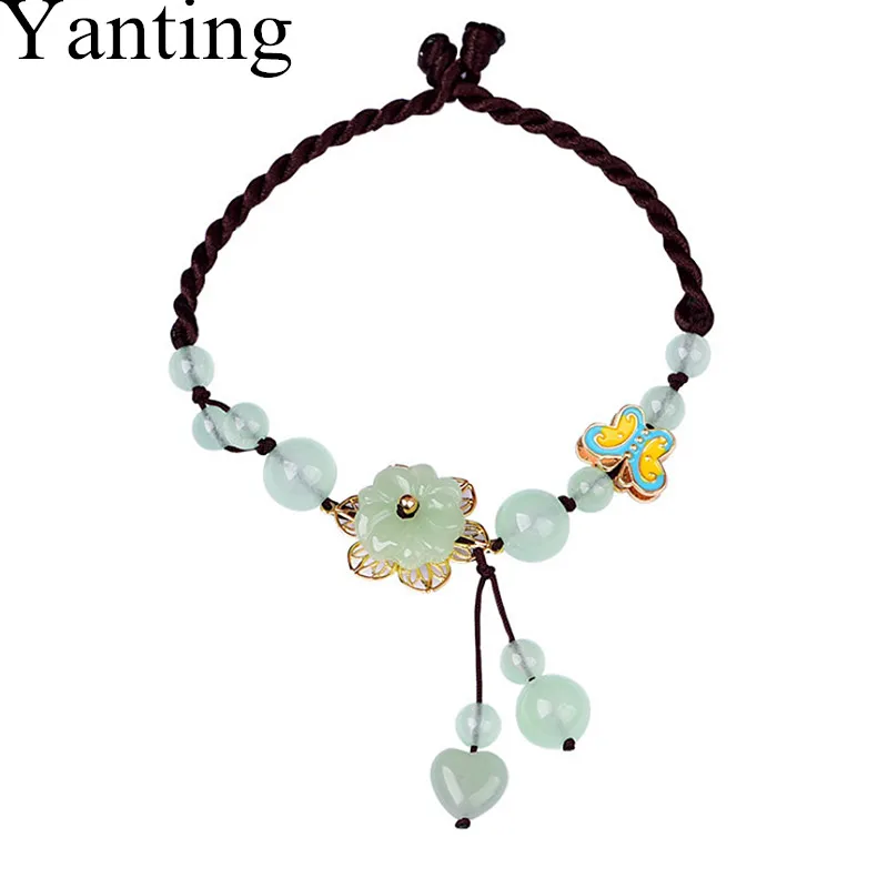 Искусственный зелёный халцедон Yanting для женщин женская бижутерия ног