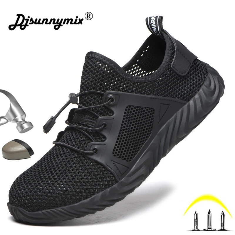 

Safety Work Shoes Boots For Men Male Protective Steel Toe Cap Boots Anti-Smashing Construction Safety Work Sneakers big size 48