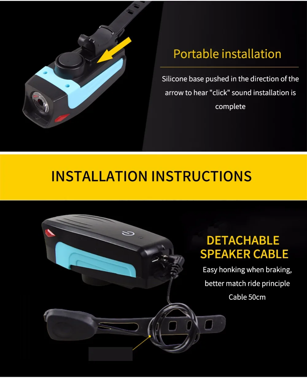 Cheap WEST BIKING Bicycle Front Light USB Lamp Bike 2000mAh 5 Modes Light For Bicycle Headlight Led Rechargeable With 130 db Speaker 14