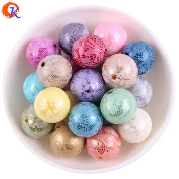 

New Arrival 20MM 100Pcs/Lot (Choose Colors ) Lace Printing Colored Pearl Beads For Decoration Jewelry Earring Marketing
