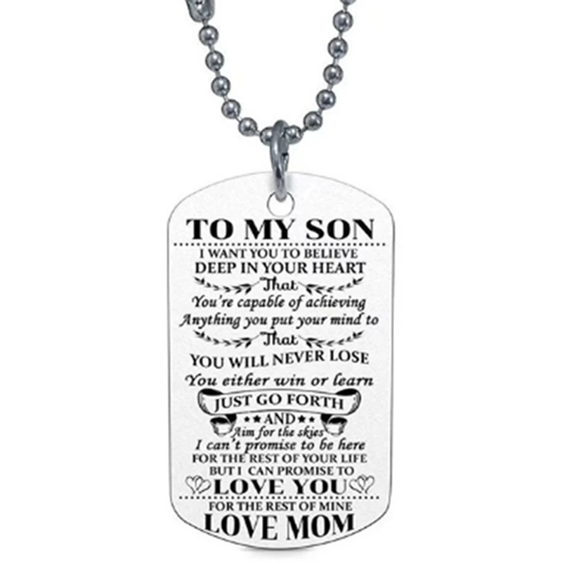 

To My Daughter Necklace Child Birthday Gifts Chains Link Necklace Military Metal Stainless Steel Necklace Gift