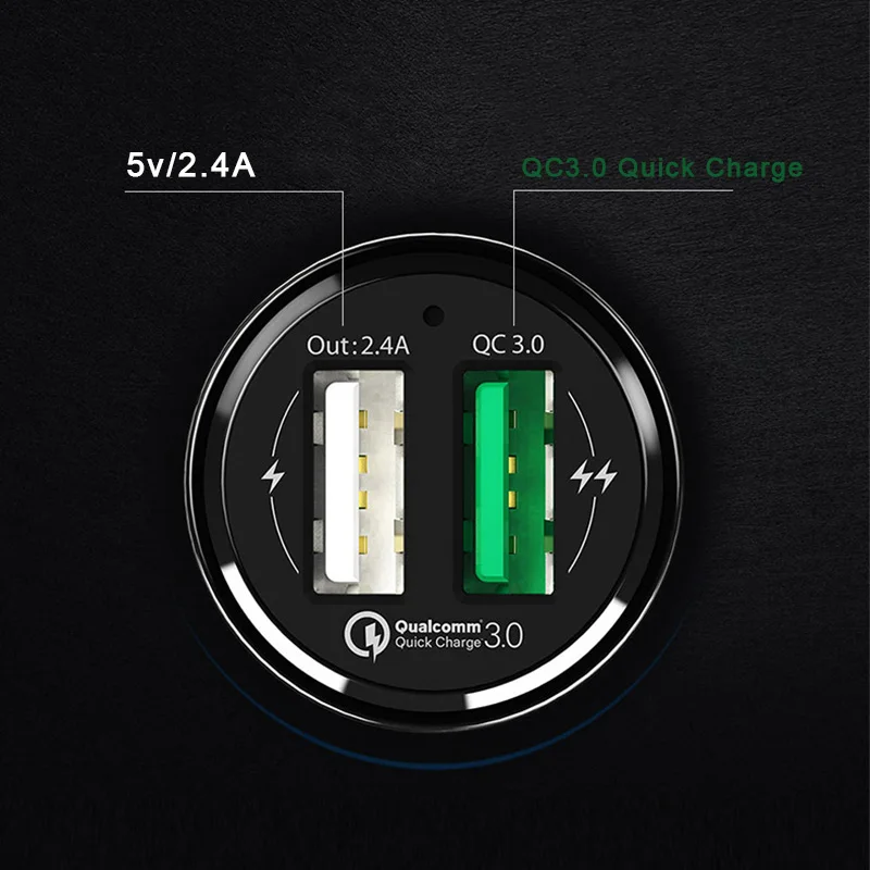 Earldom شاحن سيارة سريعة تهمة 3.0 ل فون 6 7 8 زائد XS المزدوج سريع USB سيارة شاحن هواتف xiaomi هواوي سامسونج الهاتف شاحن
