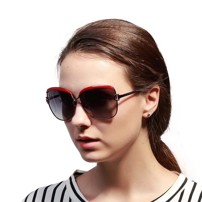 Солнцезащитные очки для Для женщин поляризованных солнцезащитных очков UV400 защиты линз металлический каркас для Спорт зажима Велоспорт