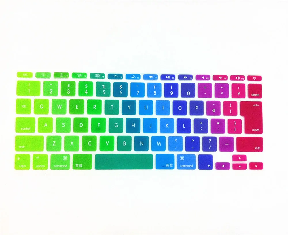 Радужный чехол для клавиатуры с английскими буквами Apple MacBook Air 11 &quot11 6 Mac book 11&quot