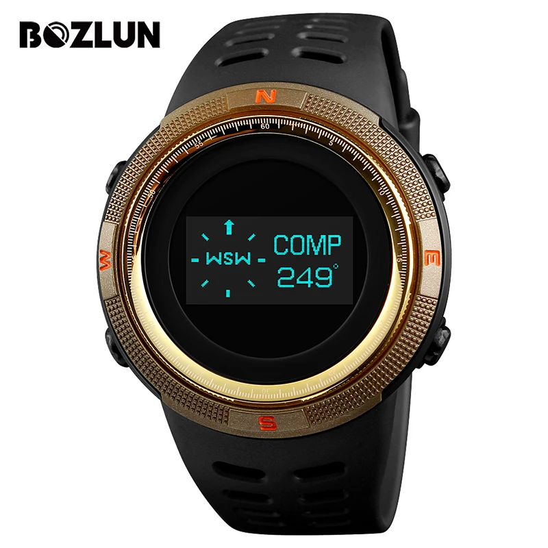 BOZLUN Digital Men Smart Watch Smartwatch GMT Two Places Pedometer Health Sport Clock Waterproof Man Women Watches 1360 | Электроника