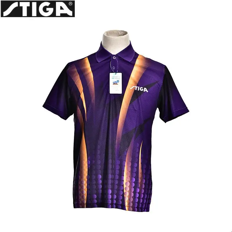 Buy STIGA Table Tennis Clothes sport Shirt Badminton Clothing short sleeve