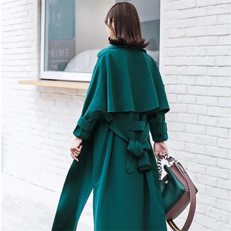 Mujer Taille Abrigo Cardigan Lâche Tranchée Couleur Causal Longue Outwear Pardessus Solide Ceinture Femelle Automne Manteau Élégant H376 Femmes qI6fxxtwp