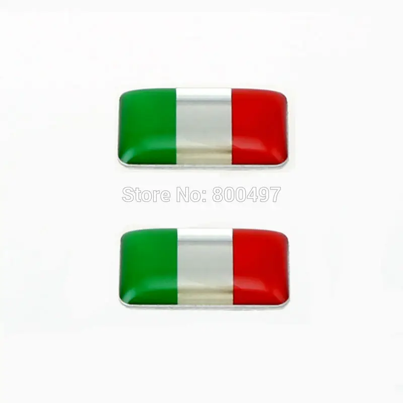 

2 x Newest 3D Car Styling Aluminum Glue Decal Ca Metal Sticker Aluminium Custom Motor Decal for Italy Flag