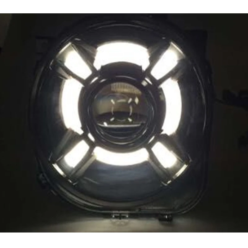 LED Angel Eyes Daytime Running Lights HID Bi xenon Lens Projector Headlight Kit For Jeep Renegade 2015-2017 (2)