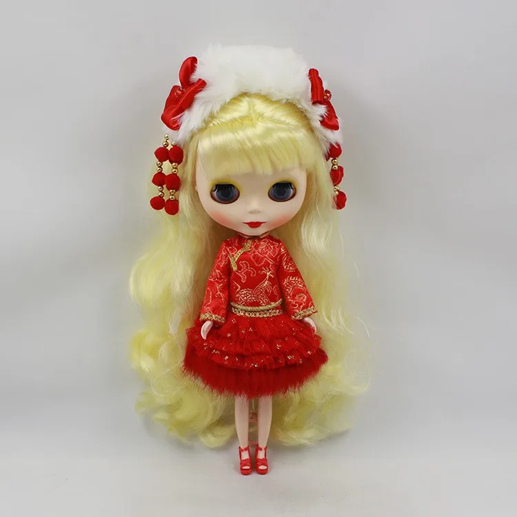 Blyth doll icy happy новогодний костюм Красная одежда поздравление платье Рождественский Костюм