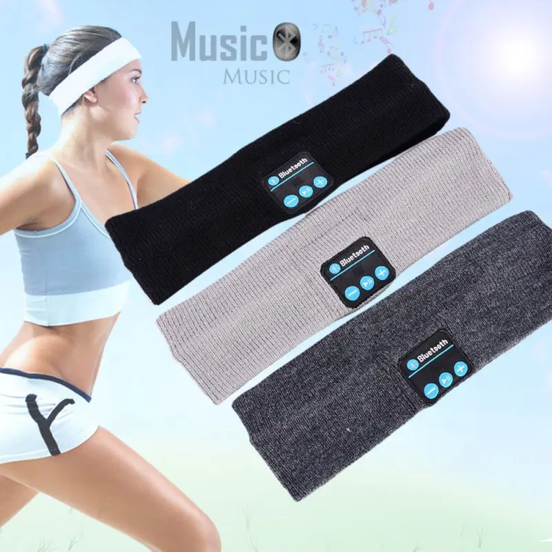 Unisex Warm Headband Wireless Bluetooth Smart Caps Headphone Headset Speaker Mic