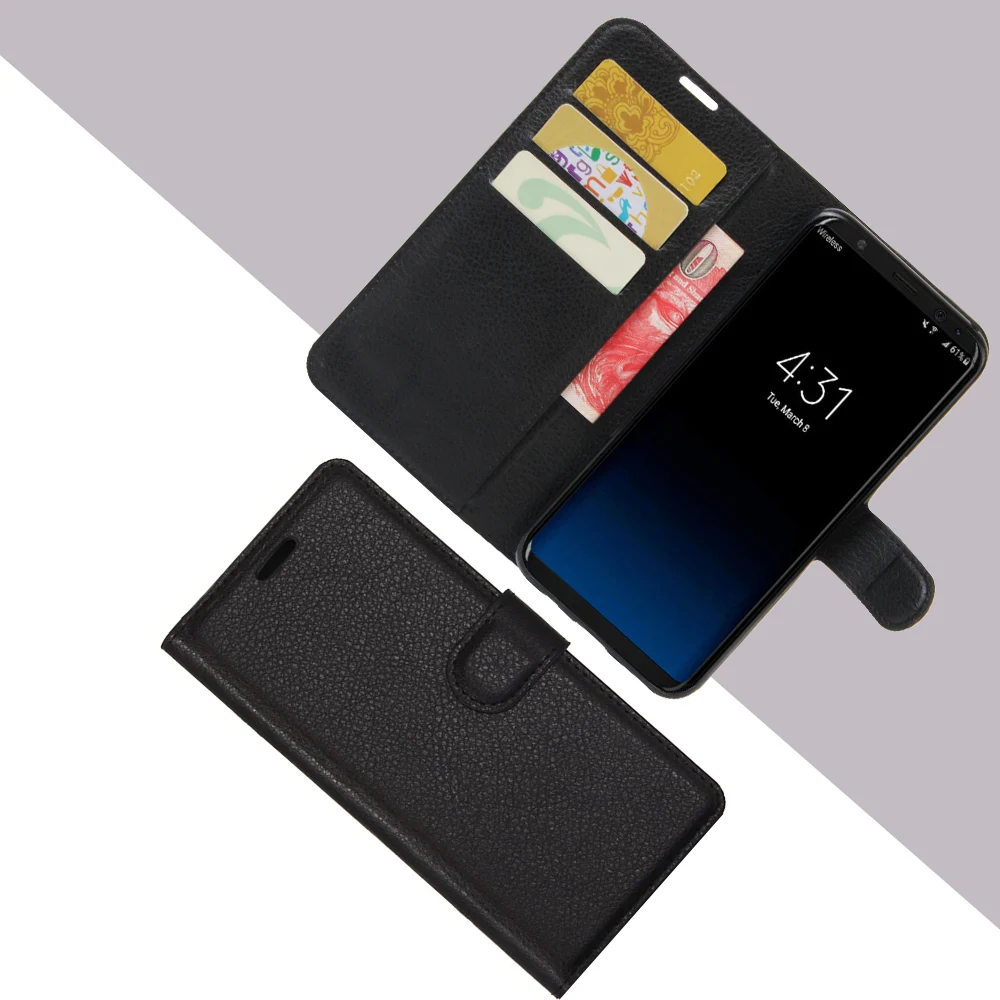 Кожаный чехол для Samsung Galaxy S8 Plus подставка кошелька подножка Fundas с карточкой |