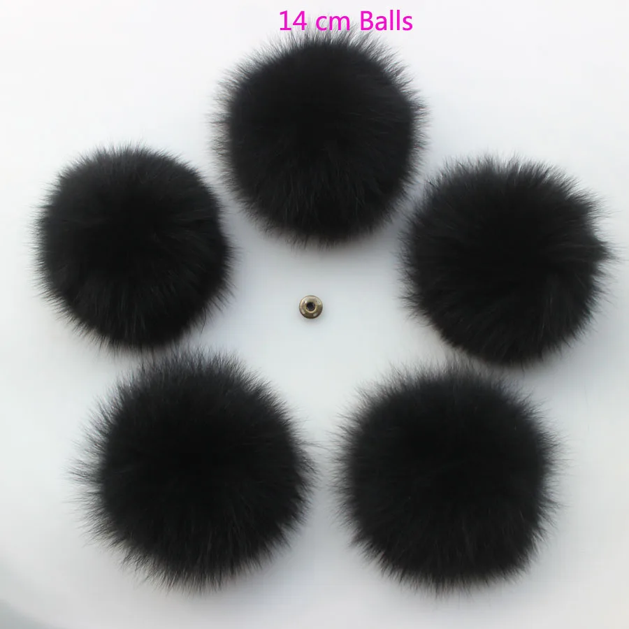 4/лот DIY 14 см белый черный серый помпон лисий мех помпон для вязаной шапки шапка с натуральным мехом помпоны Taobao